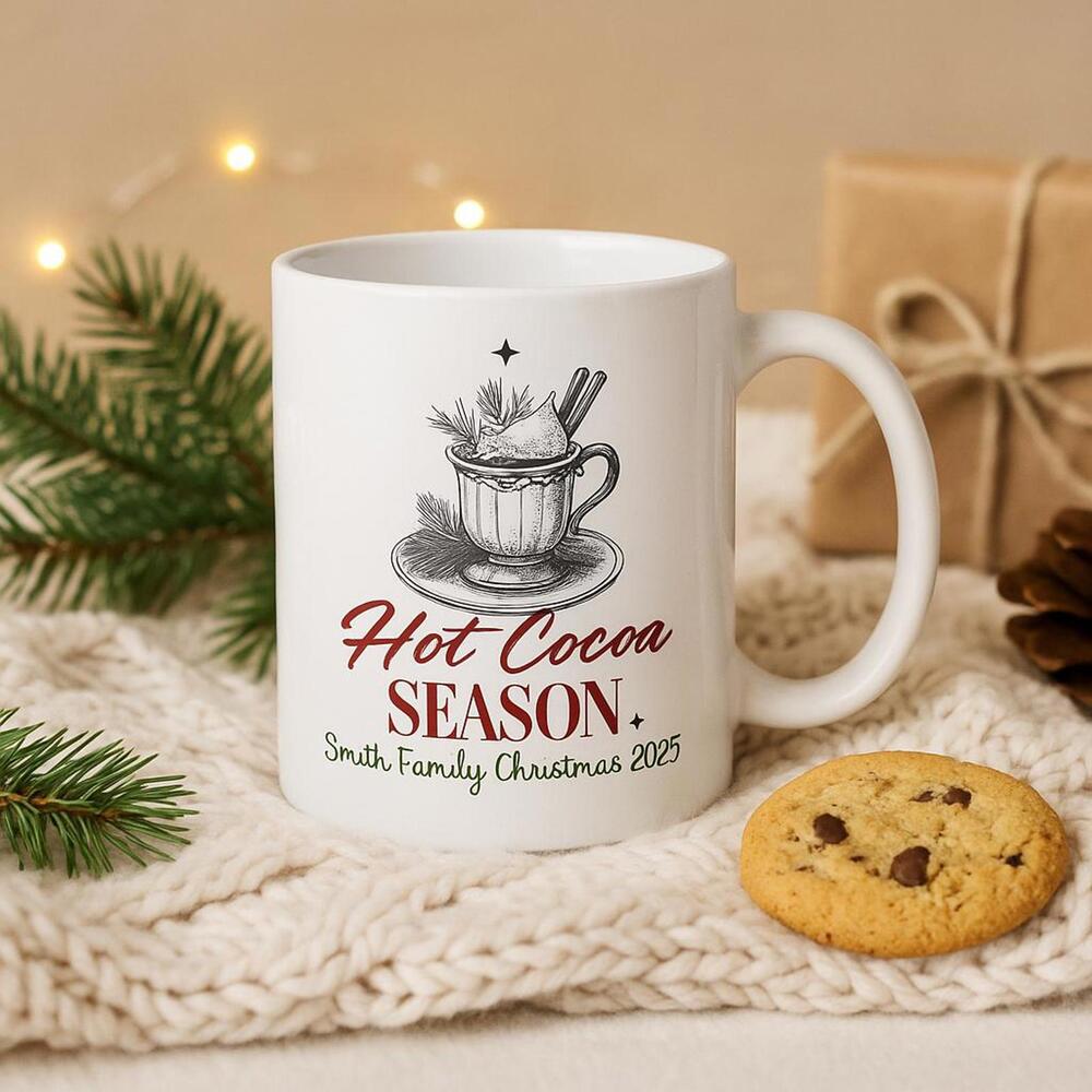Personalized Hot Cocoa Season Mug | Custom Family Christmas Keepsake Mug